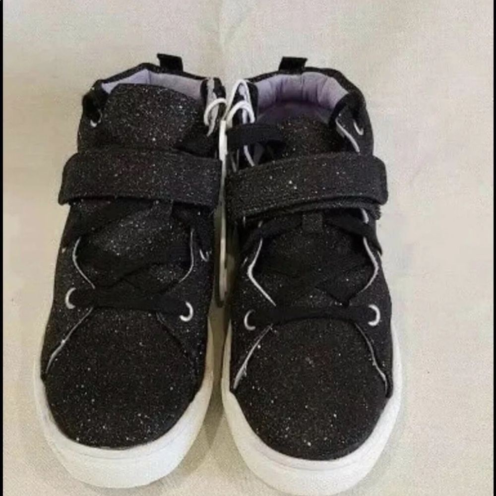 Cat & Jack Girls Black Glitter Sneakers